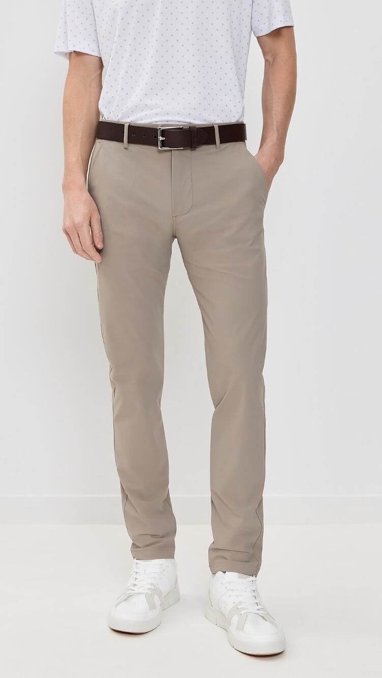 Greyson Montauk Trousers Golf Pants Mens 34 Beige Slim Fit Trouser Logo NWOT
